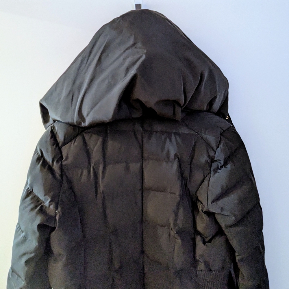 Cole Haan Bib Insert Down and Feather Fill Coat Black Petite Small - Picture 6 of 9